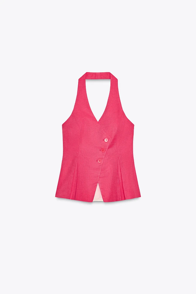 GILET CROISÉ EN LIN