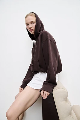 WASHED EFFECT ZIP SWEATSHIRT