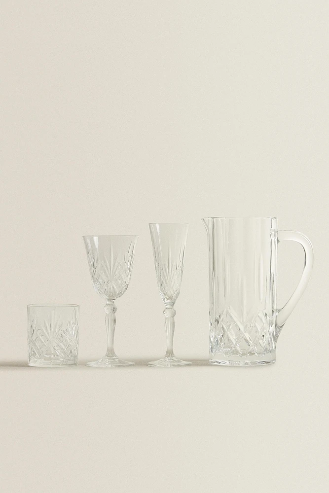 FLÛTE VERRE CRISTALLIN TAILLÉ