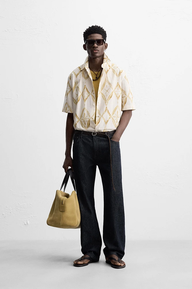 RELAXED FIT GEOMETRIC PRINT SHIRT