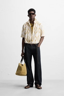 RELAXED FIT GEOMETRIC PRINT SHIRT