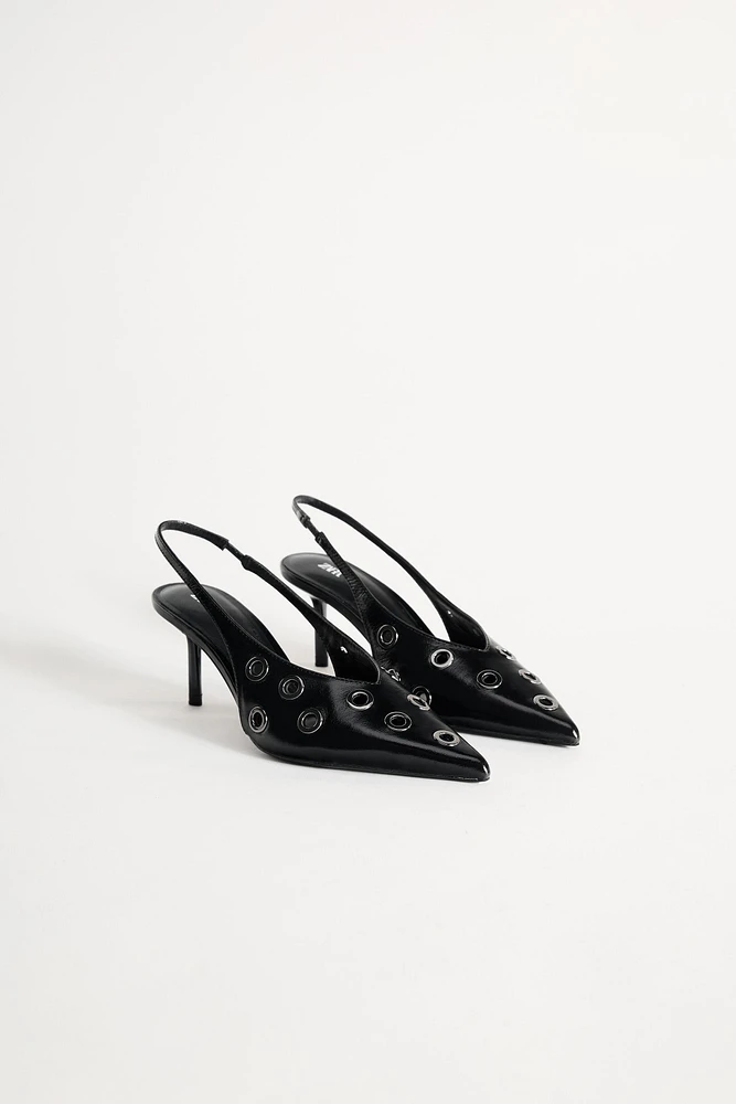LEATHER SLINGBACK SHOE WITH EYELETS 50TH ANNIVERSARY