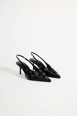 LEATHER SLINGBACK SHOE WITH EYELETS 50TH ANNIVERSARY