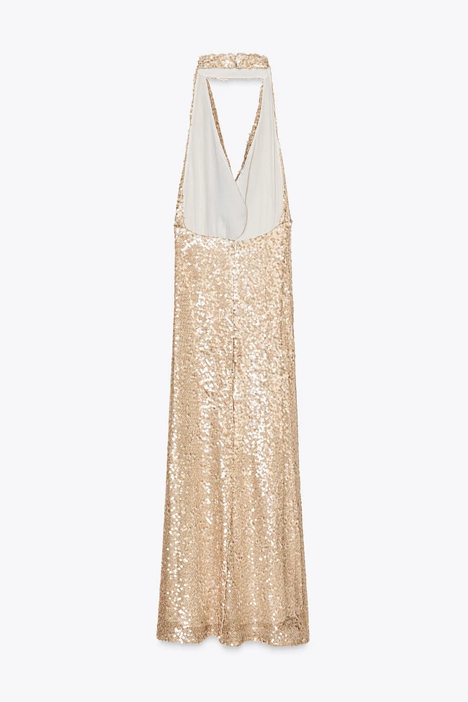 SEQUIN MIDI DRESS
