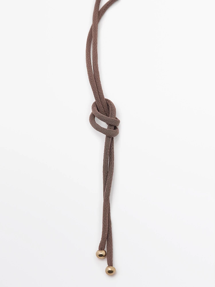 Silk cord necklace with fish