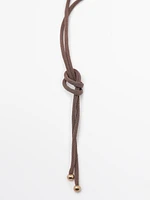 Silk cord necklace with fish