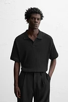 RIB TEXTURED POLO SHIRT