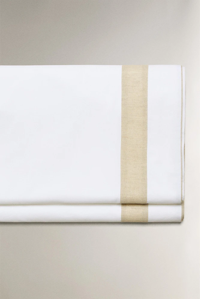 DRAP DE DESSUS COTON LISERÉ