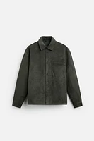 FAUX SUEDE OVERSHIRT