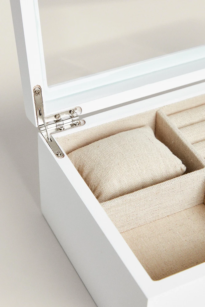 LACQUERED JEWELRY BOX WITH DRAWER