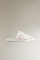 TERRYCLOTH STAR MULE SLIPPERS