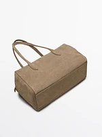 Sac satchel en croûte de cuir