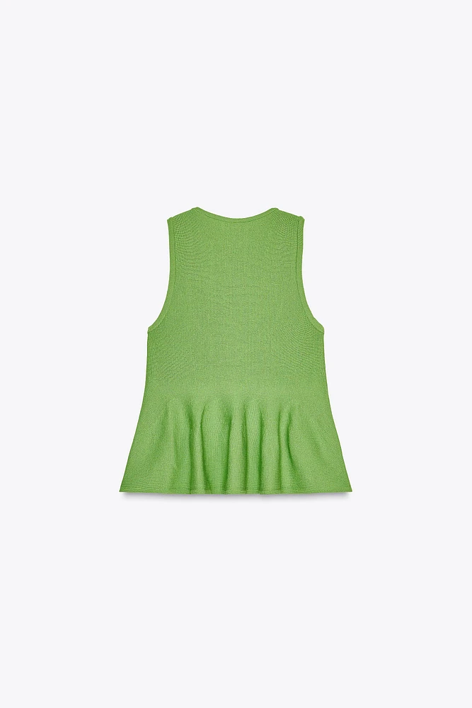 KNIT PEPLUM TOP