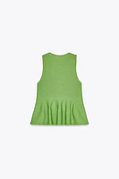 KNIT PEPLUM TOP