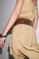 LEATHER BELT WITH FLORAL DETAIL