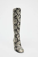 HEELED ANIMAL PRINT BOOTS