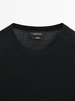 T-shirt en maille à manches courtes 100 % lin