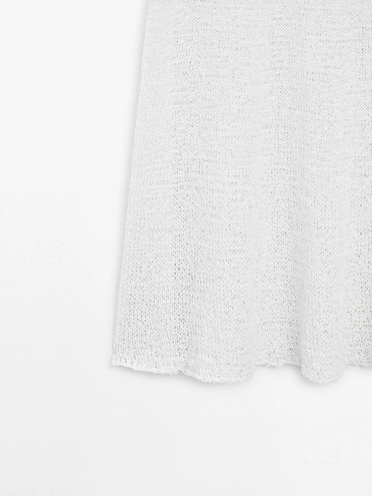 Jupe midi en maille de coton mélangé
