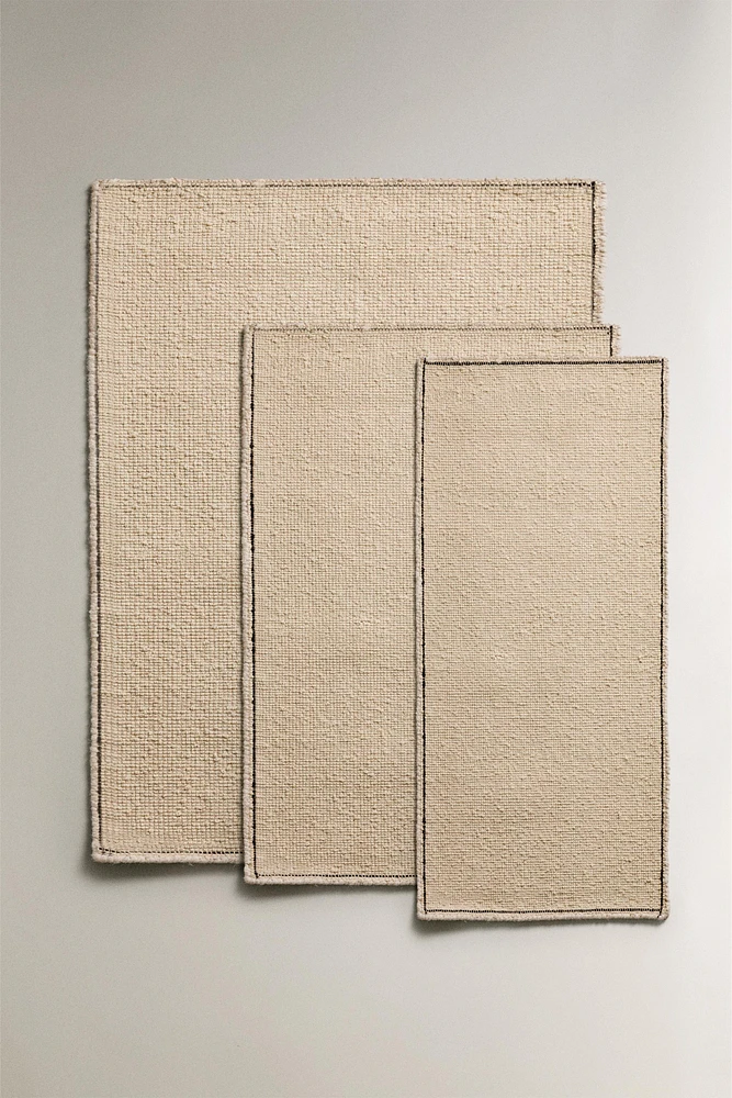RECTANGULAR BOUCLÉ WOOL AREA RUG
