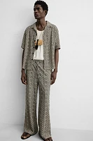 PERFORATED JACQUARD RELAXED FIT PANTS