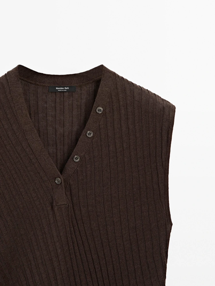 Top en maille fine 100 % lin