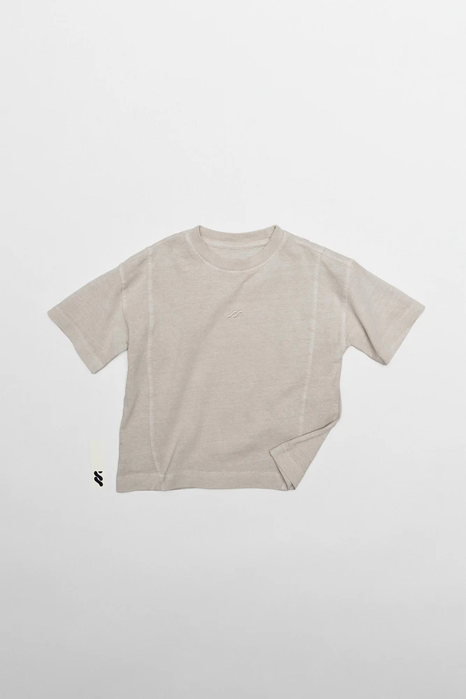 T-SHIRT TEINT EN PIÈCE LOGO BRODÉ