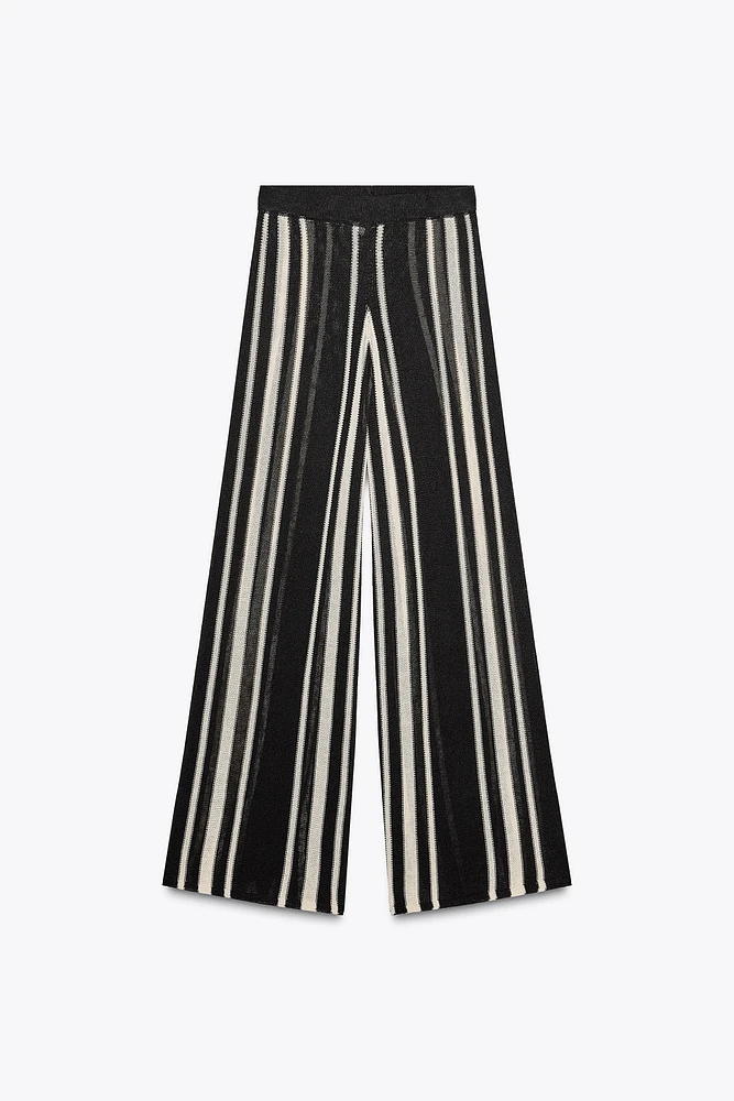 STRIPED LINEN KNIT PANTS