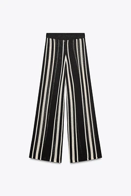STRIPED LINEN KNIT PANTS