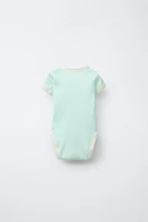 THREE-PACK OF CONTRAST RIB BODYSUITS