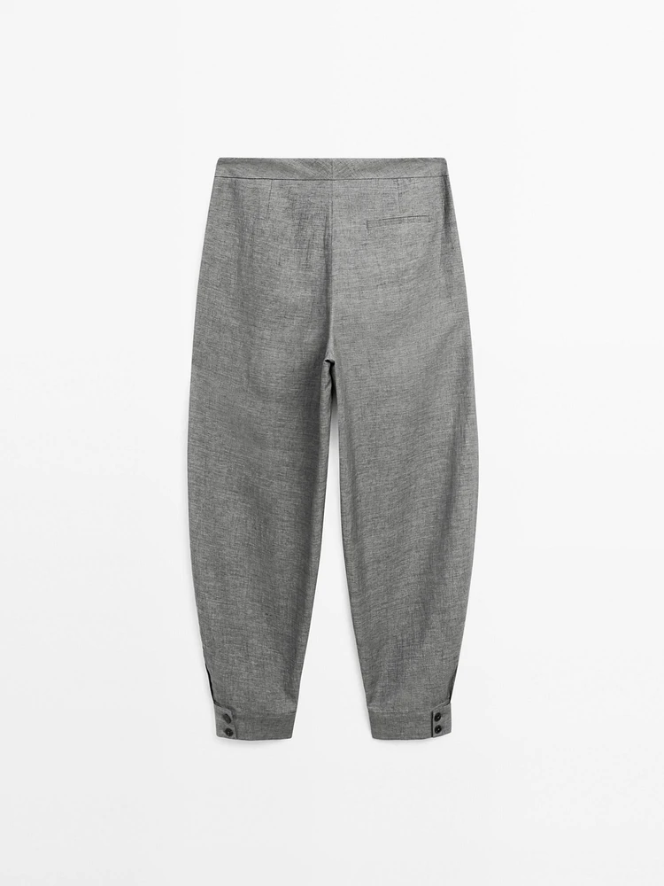 Pantalon balloon boutons