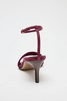 SUEDE MID-HEEL SANDALS
