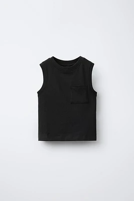 SLEEVELESS POCKET T-SHIRT