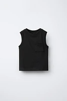 SLEEVELESS POCKET T-SHIRT