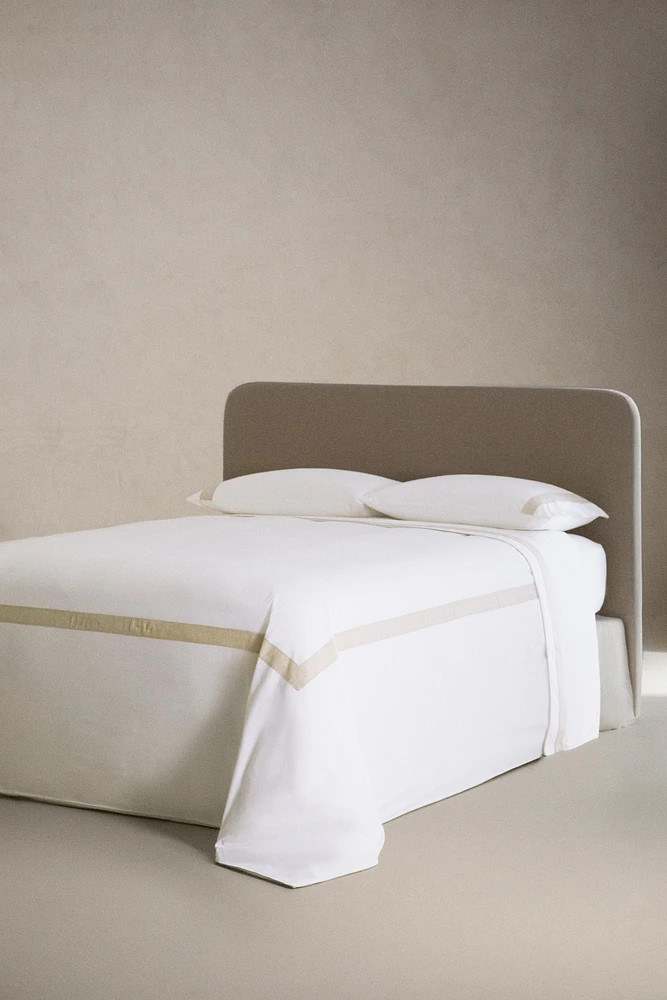 HOUSSE DE COUETTE COTON LISERÉ