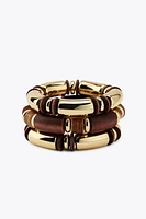 3-PACK OF ELASTIC WOOD BRACELETS