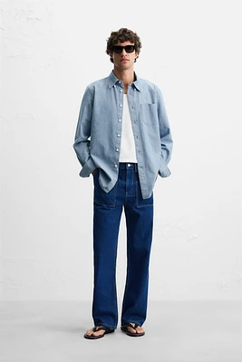 TEXTURED CHAMBRAY SHIRT