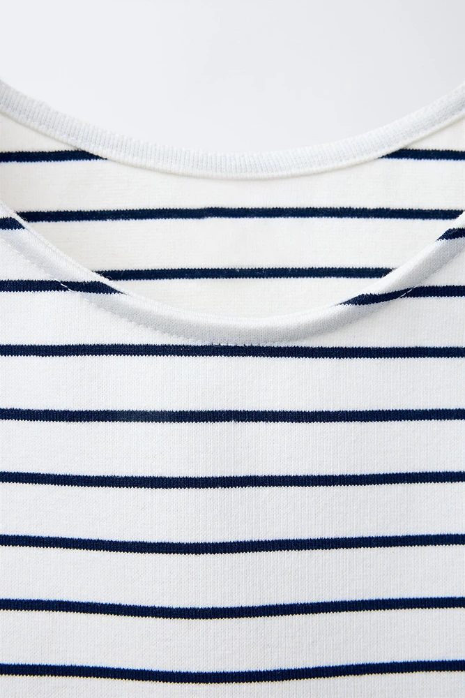T-SHIRT RAYURES LACETS