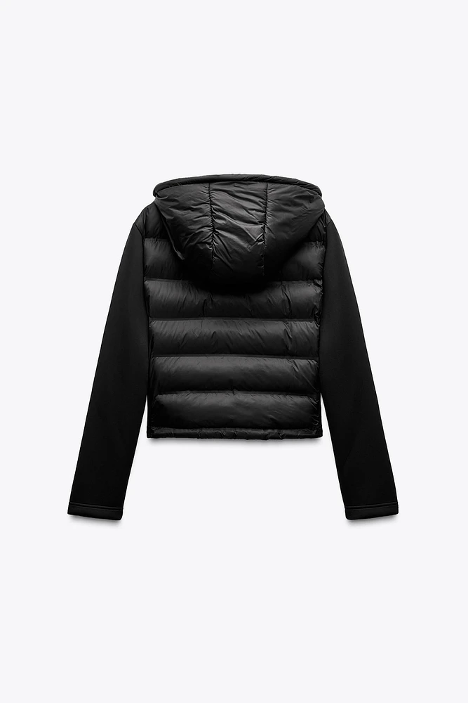 NEOPRENE EFFECT PUFFER JACKET