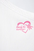 T-SHIRT ASYMÉTRIQUE RIB FANTAISIE