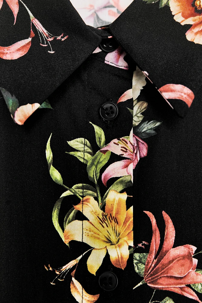 TOP EN POPELINE À IMPRIMÉ FLORAL