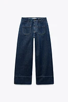 HIGH-WAISTED Z1975 CROPPED WIDE LEG JEANS