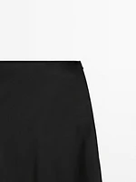 Flowing satin midi skirt