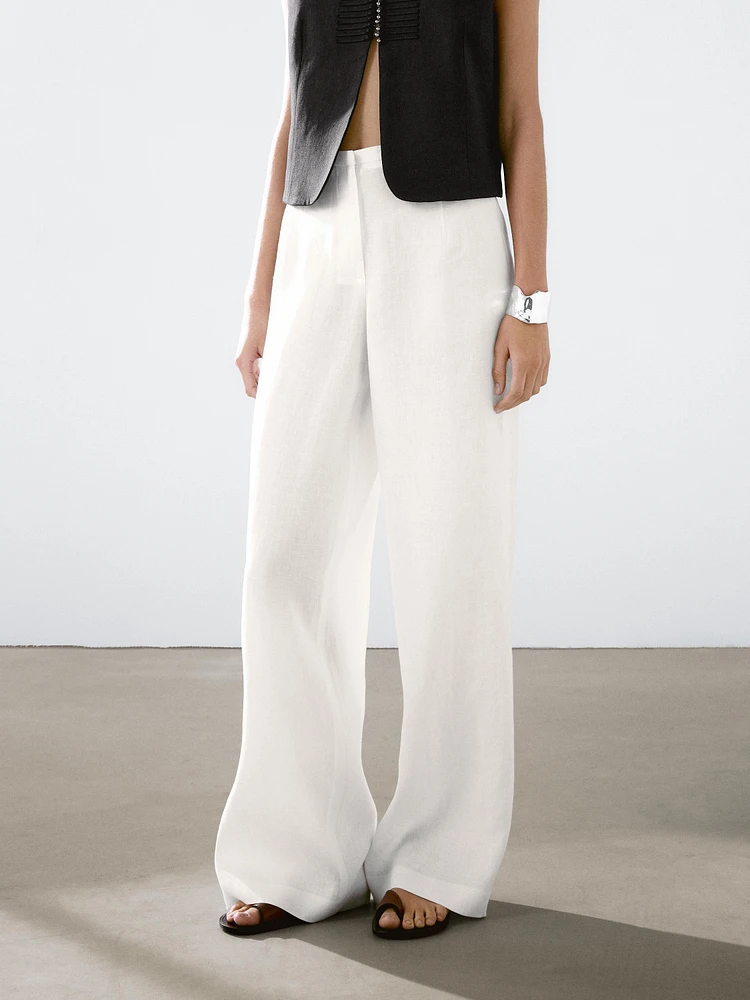 Pantalon de tailleur 100 % lin