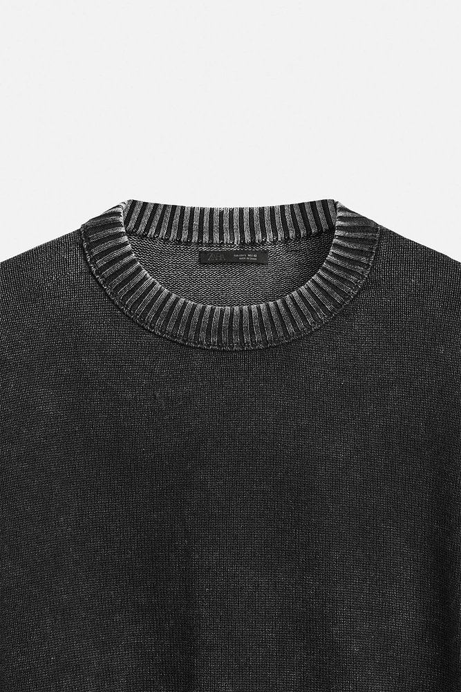 WASHED REVERSE EFFECT SWEATER