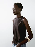 Sleeveless 100% cotton T-shirt