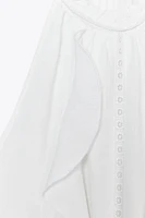 TOP HALTER VOLANTS AVEC RAMIE