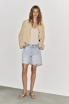 BERMUDA EN DENIM DÉCHIRÉ ZW COLLECTION