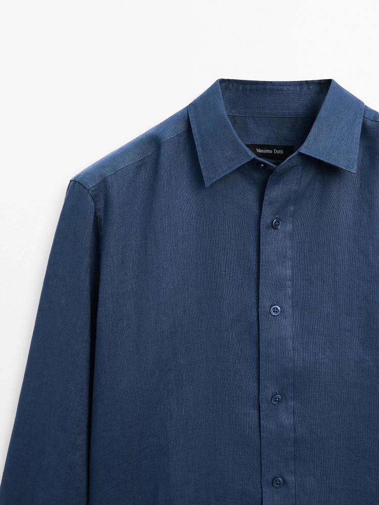 100% linen slim fit shirt