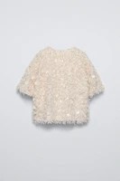 FRINGED SEQUIN SHIRT