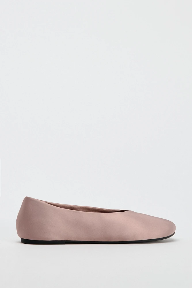 SATIN BALLET FLATS